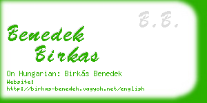 benedek birkas business card